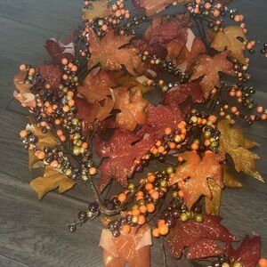 Fall garland with glitter berries and leaves
